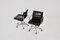 Sedie in pelle nera attribuite a Charles & Ray Eames per ICF, anni '70, set di 2, Immagine 2