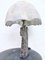 Brutalistic Sculptural Table Lamp Person Group with Umbrella, 1980s 1