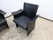 Leather Armchair in Color Black from Matteo Grassi, Set of 2 2