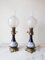 Napoleon III French Lamps in Porcelain, 1930s, Set of 2 1