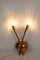 Wandlampe aus Messing & Glas, 1950er 2