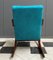 Armless Rocking Chair in Blue Velvet Upholstery from Ton, 1960s 7