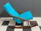 Armless Rocking Chair in Blue Velvet Upholstery from Ton, 1960s 5