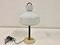 Italian White Glass and Brass Table Lamp, 1950s 7