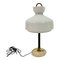 Italian White Glass and Brass Table Lamp, 1950s 1