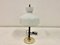 Italian White Glass and Brass Table Lamp, 1950s 2