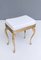 Vintage White Plastic Ottoman with Cast Brass Legs, Italy, 1950s 7