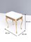 Vintage White Plastic Ottoman with Cast Brass Legs, Italy, 1950s 11