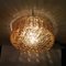 Large Mid-Century Modern Amber Bubble Glass Flush Mount Light Fixture Lamp attributed to Erco, 1960s, Image 11