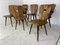 Mid-Century Brutalist Wood Dining Chairs, 1950s, Set of 6 1