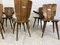 Mid-Century Brutalist Wood Dining Chairs, 1950s, Set of 6, Image 9