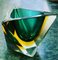 Cuenco o cenicero de cristal de Murano verde y amarillo, años 70, Imagen 4