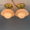 Art Deco Brass & Coloured Glass Flush Mounts, 1930s, Set of 2 5