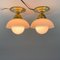 Art Deco Brass & Coloured Glass Flush Mounts, 1930s, Set of 2, Image 2