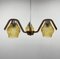 Wood & Glass Chandelier attributed to Wood Humpolec, 1960s 1