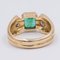 Vintage 18k Yellow Gold Ring with Emerald & Two Diamonds, 1970s 5