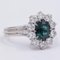 Vintage 18k White Gold Sapphire & Diamonds Daisy Ring, 1960s 2