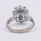 Vintage 18k White Gold Sapphire & Diamonds Daisy Ring, 1960s 4