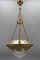 French Brass and Bronze Pendant Light with Cut Glass Lampshade, 1900s, Image 18