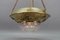 French Brass and Bronze Pendant Light with Cut Glass Lampshade, 1900s 8