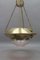 French Brass and Bronze Pendant Light with Cut Glass Lampshade, 1900s, Image 7