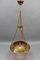 French Brass and Bronze Pendant Light with Cut Glass Lampshade, 1900s 13