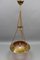 French Brass and Bronze Pendant Light with Cut Glass Lampshade, 1900s, Image 13