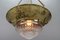 French Brass and Bronze Pendant Light with Cut Glass Lampshade, 1900s 9