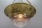 Lampada a sospensione in ottone e bronzo con paralume in vetro tagliato, Francia, inizio XX secolo, Immagine 9