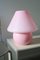 Vintage Murano Large Light Pink Mushroom Lamp, 1970s 1