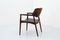 Fauteuil en Cuir et Bois par W. Beck pour Larsen and Madsen, Danemark, 1950 3