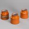 Orange Ceramic Pots by Mado Jolain, 1960s, Set of 3 1