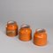 Pots Orange en Céramique par Mado Jolain, 1960s, Set de 3 2