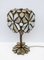 Italian Brutalist Table Lamp in Longobard Glass & Wrought Iron, 1970s 5