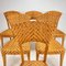 Italian Birch & Wicker Dining Chairs, 1980s, Set of 6 6