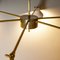 Lámpara de araña italiana con altavoces de aluminio y estructura de latón al estilo de Stilnovo Models, años 50, Imagen 9