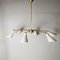 Italian Light Chandelier with Aluminum Speakers & Brass Structure in the style of Stilnovo Models, 1950s 7