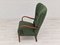 Danish by Reupholstered Armchair in Bottle Green Fabric, 1960s 6