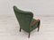 Danish by Reupholstered Armchair in Bottle Green Fabric, 1960s 15