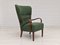 Danish by Reupholstered Armchair in Bottle Green Fabric, 1960s, Image 1