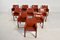 Dark Cognac Leather Cab Chairs by Mario Bellini for Cassina, 1990s, Set of 10 1