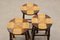French Brutalist Rush Stools, 1970s, Set of 3 3