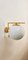 Lámpara de pared Ottone con esfera blanca brillante, años 90, Imagen 6