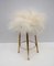 Mid-Century Modern Brass & Sheeps Skin Stool from Gio Ponti, Italy, 1950s, Image 2