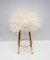 Mid-Century Modern Brass & Sheeps Skin Stool from Gio Ponti, Italy, 1950s 1