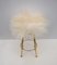 Mid-Century Modern Brass & Sheeps Skin Stool from Gio Ponti, Italy, 1950s, Image 4