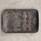 Incised Patinated Iron Plate with Cubist Decoration, 1950s 1
