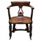 Victorian Walnut Captains Chair with Carved Back from Eton College, 1860 1