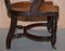 Victorian Walnut Captains Chair with Carved Back from Eton College, 1860 15