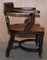 Victorian Walnut Captains Chair with Carved Back from Eton College, 1860 14